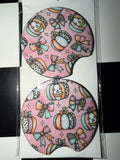 Leopard Pumpkin Bow Car Coaster Set