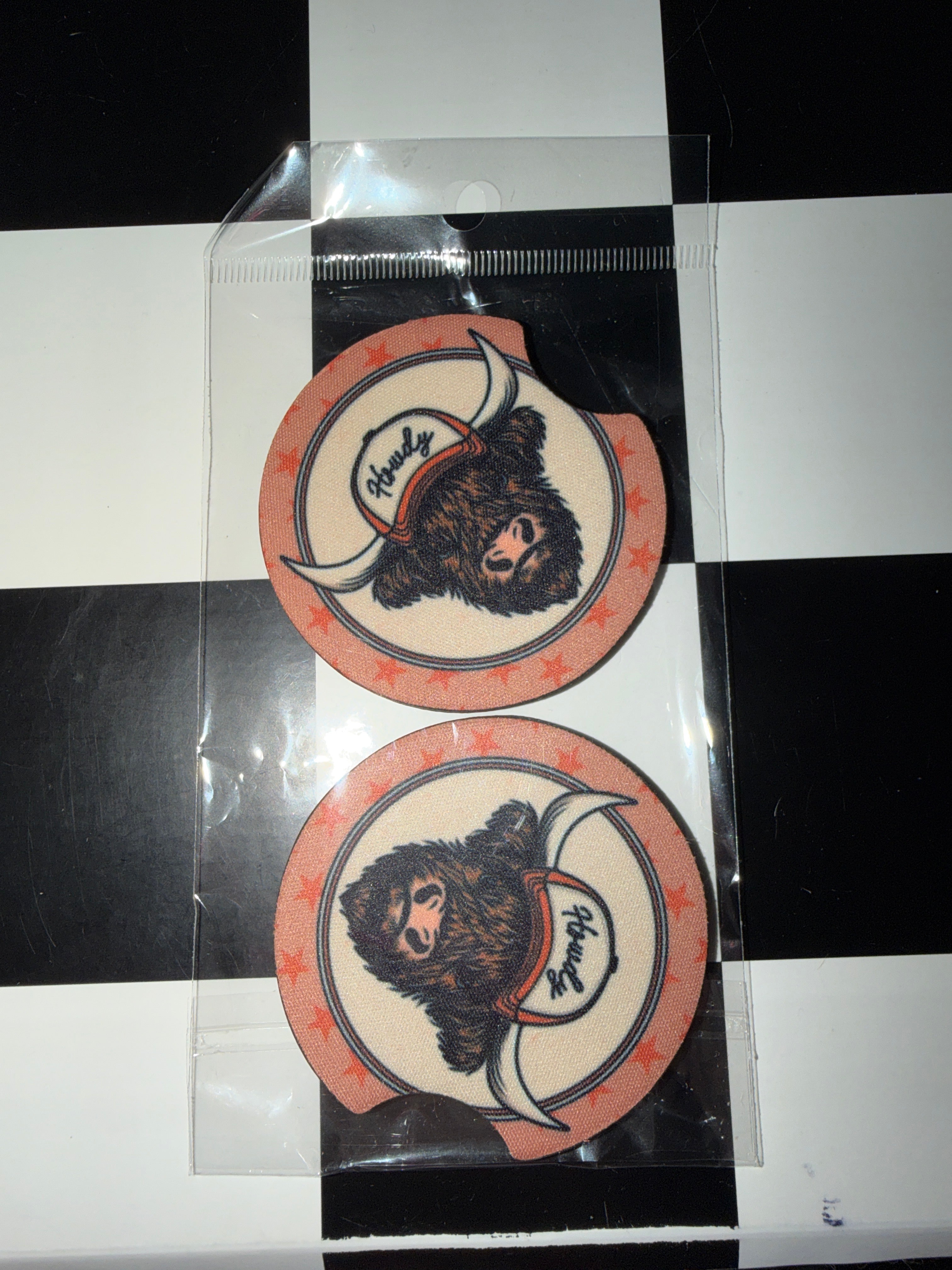 Howdy Cow Car Coaster Set