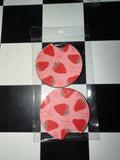 Strawberry Bows Car Coaster Set