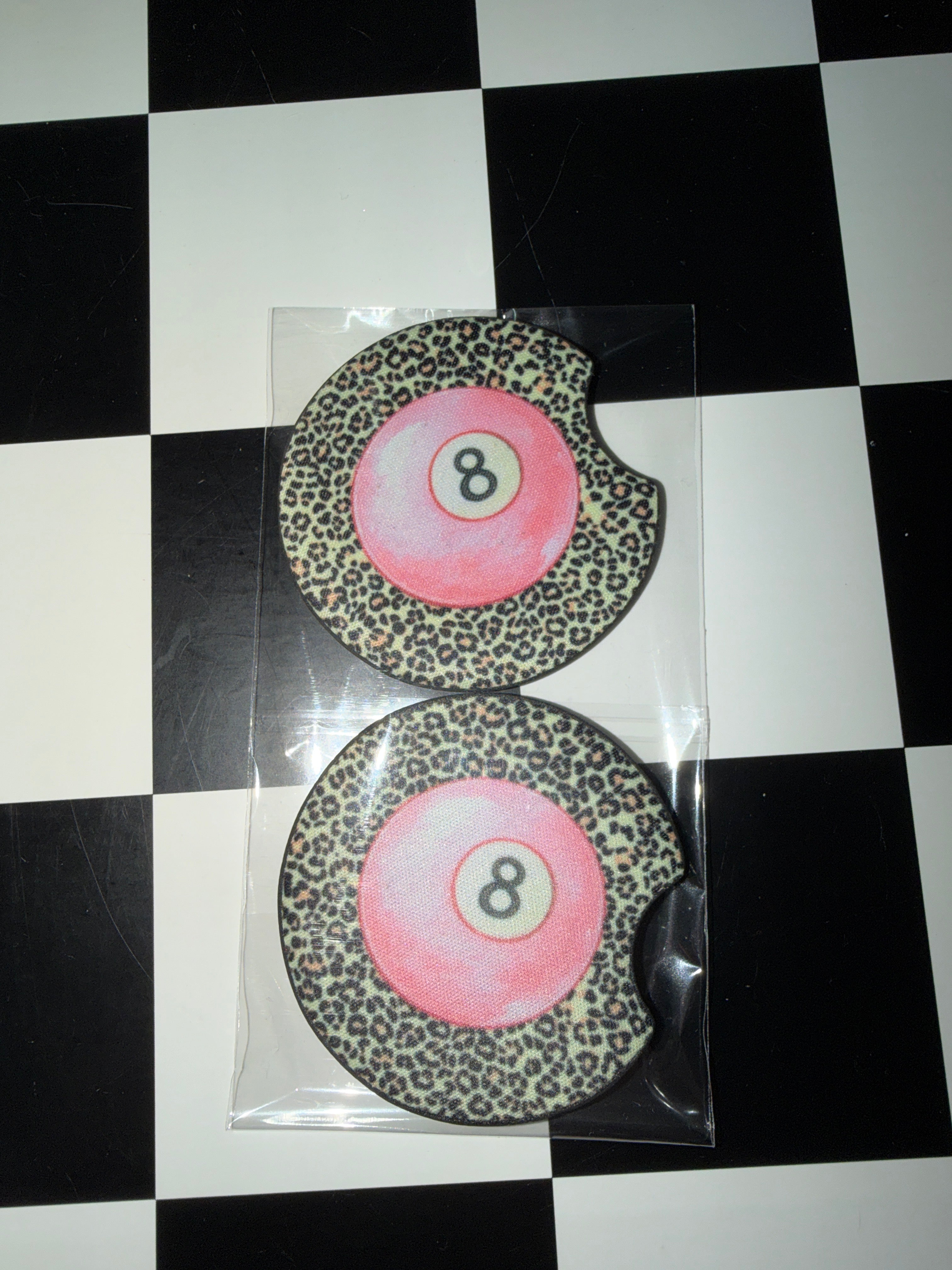 Cheetah 8 Ball Car Coaster Set